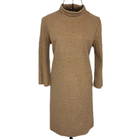 Zara Tan Long Sleeve Dress - Picture 1 of 7
